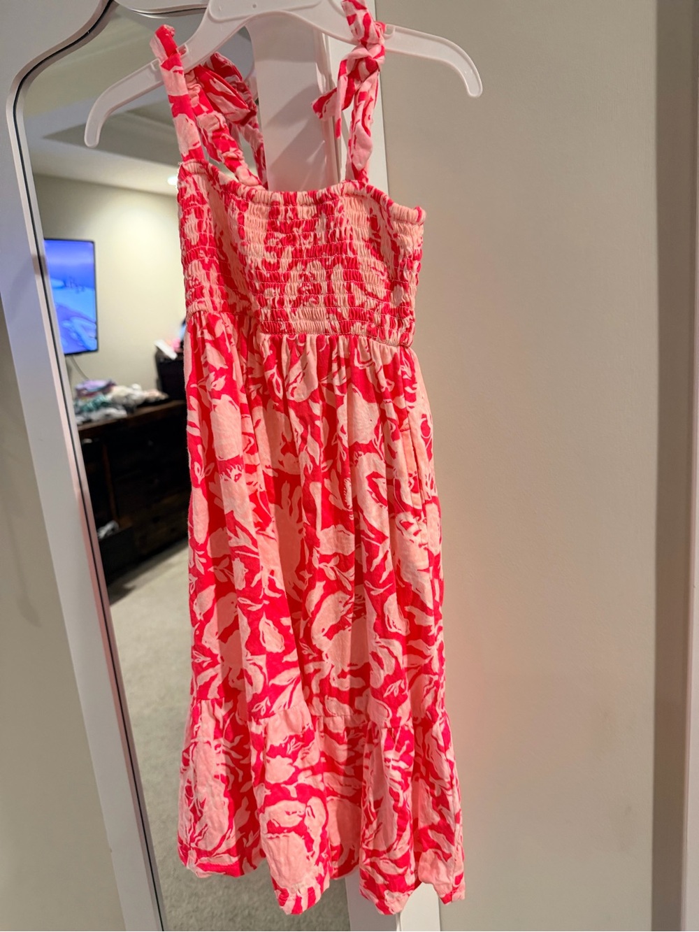 Lilly Pulitzer Girls red and Pink lobster crab Tie-Shoulder Sundress size 2-3